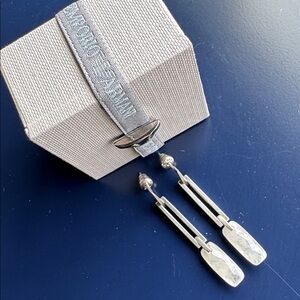 Emporio Armani Silver Crystal Drop Earrings